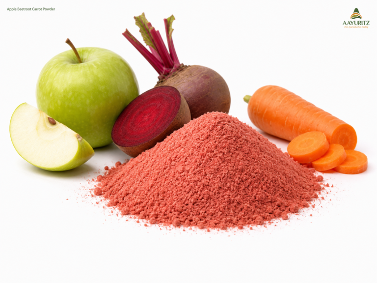 Apple, beetroot and carrot with blended powder
