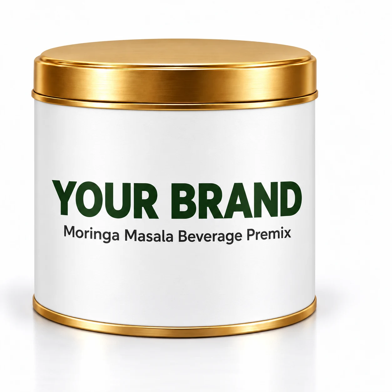 Moringa Masala Beverage Premix pure white YOUR BRAND private-label packaging concept