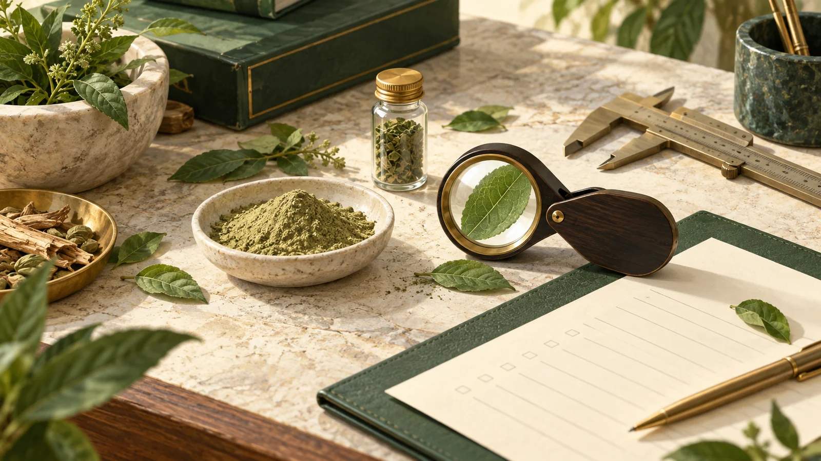 Concept artwork of botanical specimens and product specification review