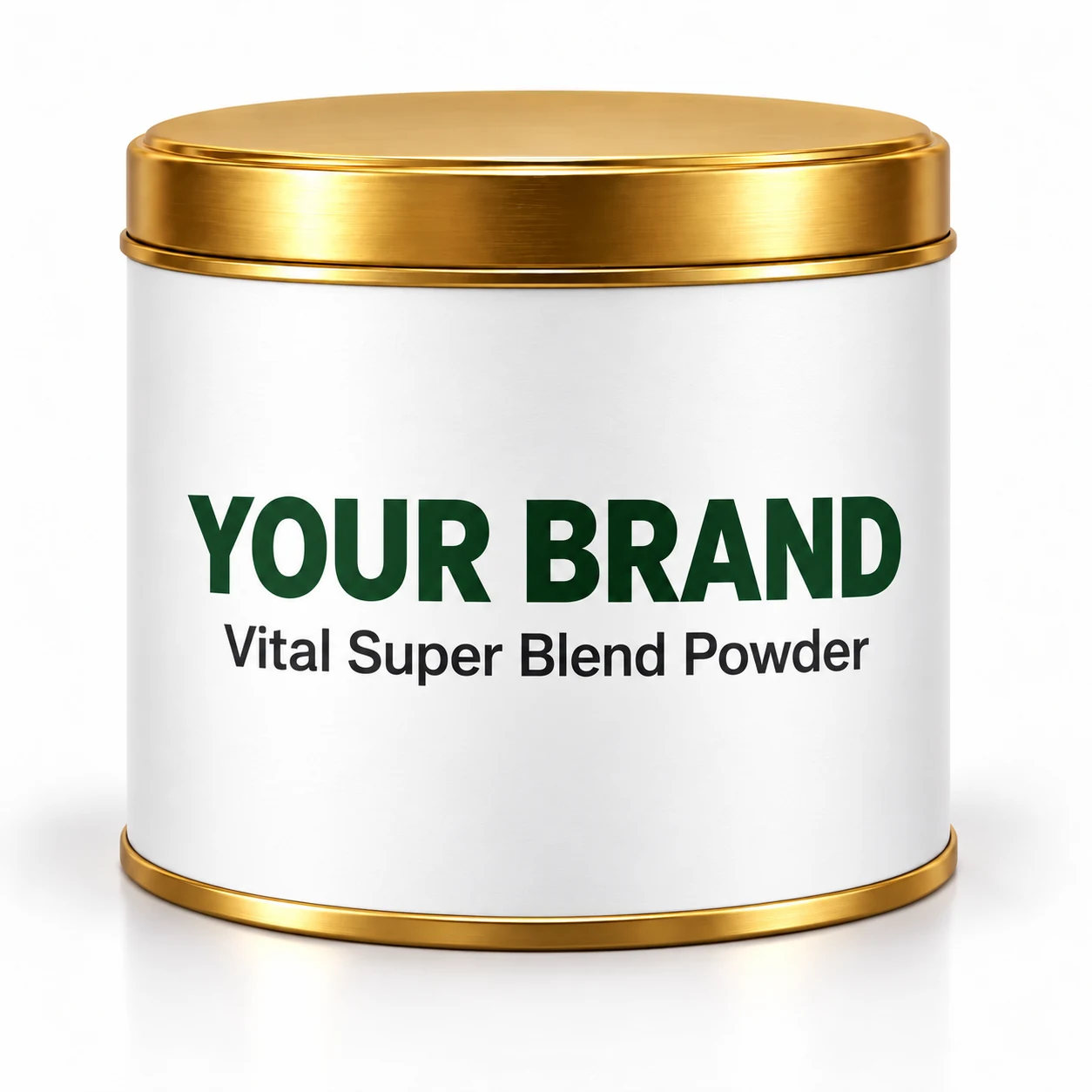Vital Super Blend Powder pure white YOUR BRAND private-label packaging concept